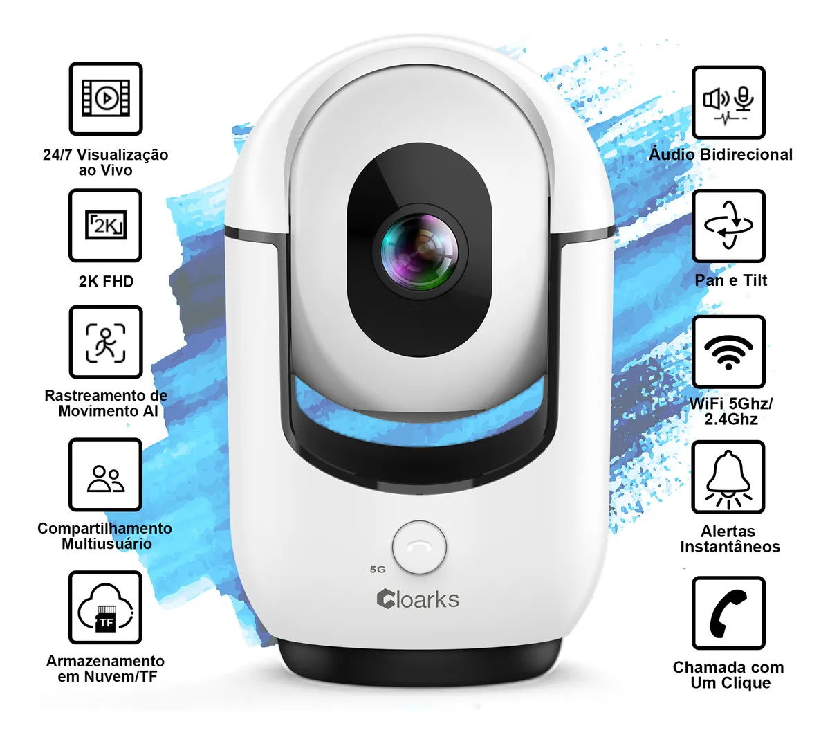 Câmera interna wifi audio pet bebe idoso
