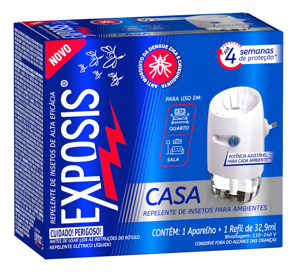 Repelente Casa Exposis Repelente Elétrico Líquido 1 Aparelho e 1 Refil de 32,9ml